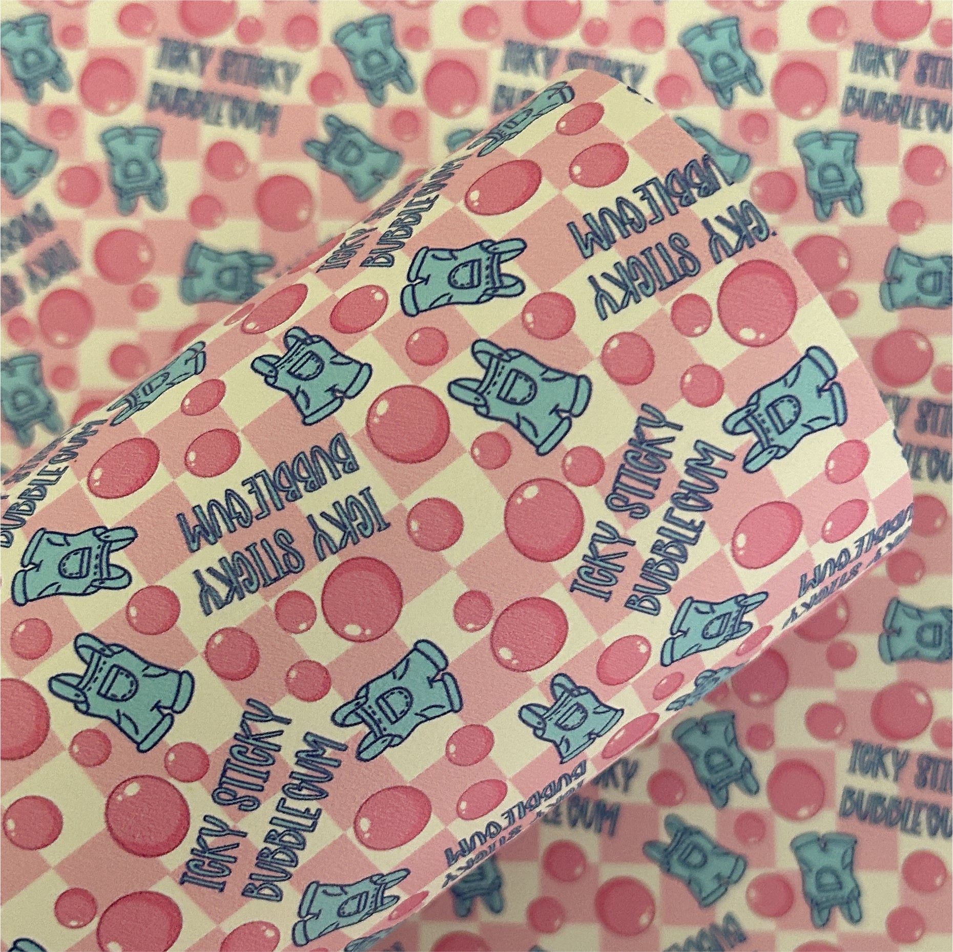 Bubblegum Printed Faux Leather Sheets