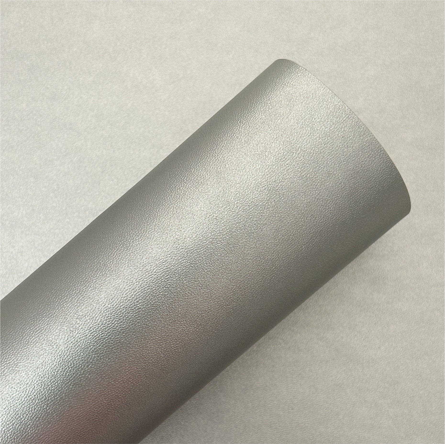 Metallic Silver Smooth Faux Leather Sheets