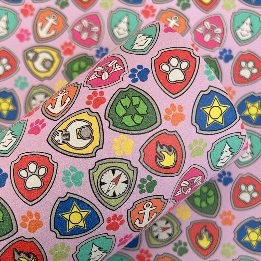 Puppy Team Printed Faux Leather Sheets