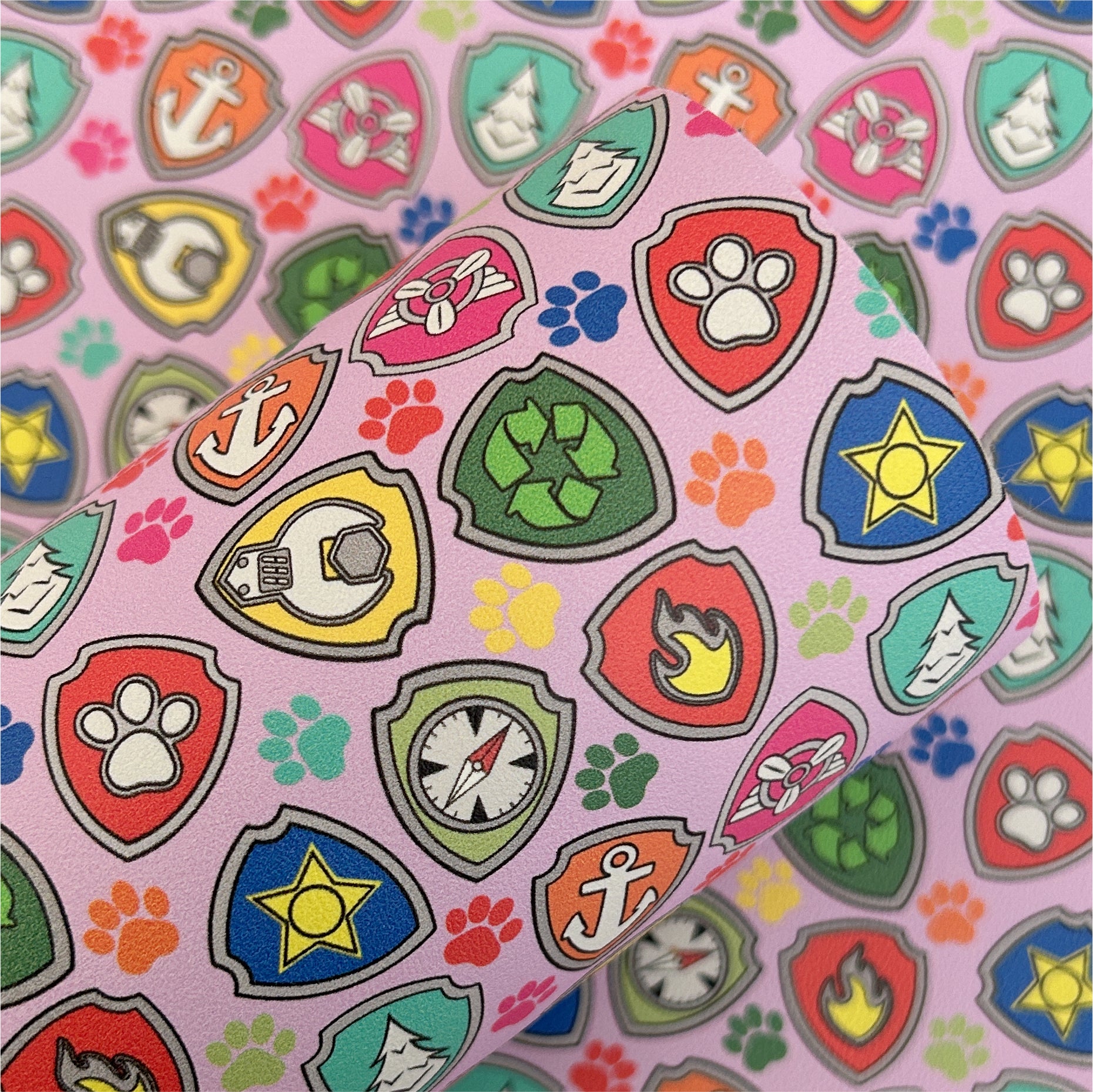 Puppy Team Printed Faux Leather Sheets