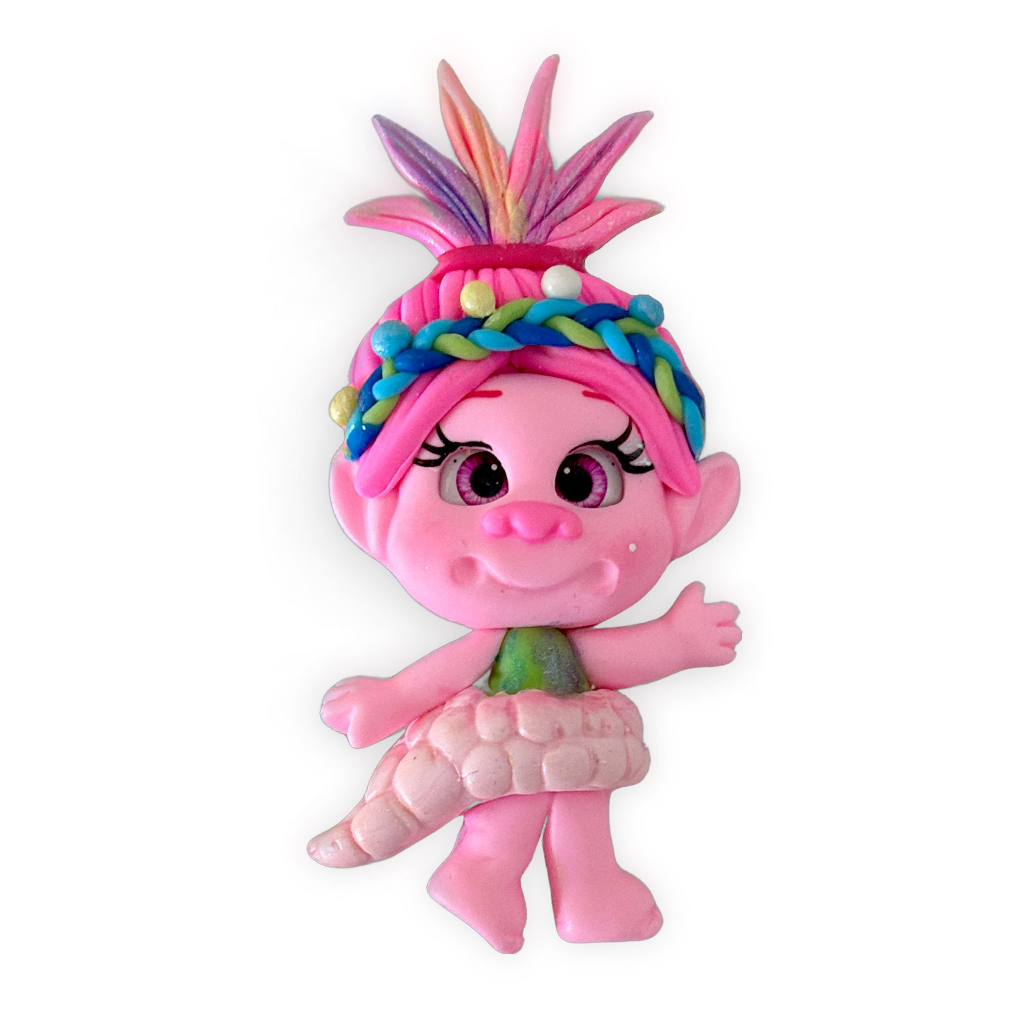 Pink Dress Gnome Clay Embellishment