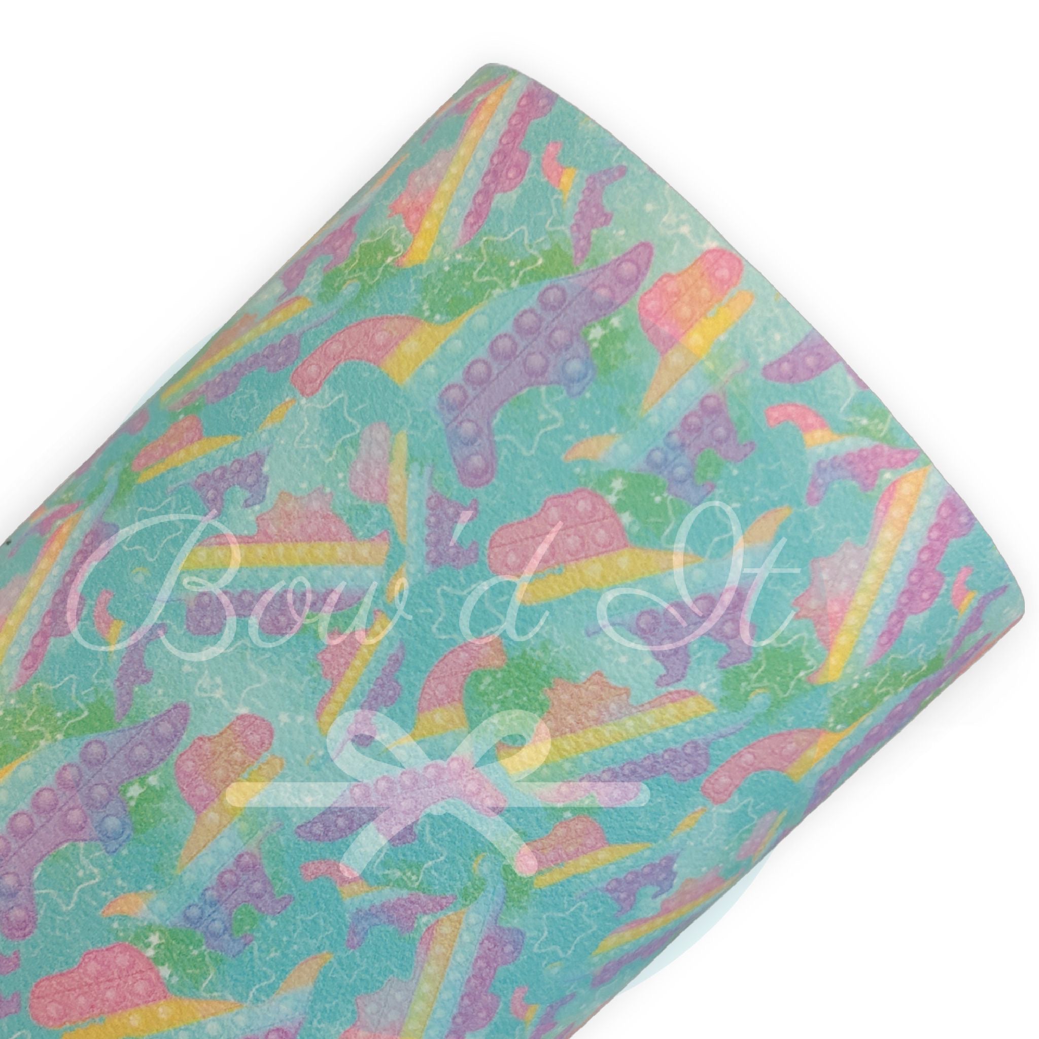 Dinosaur Pop Printed Faux Leather Sheets
