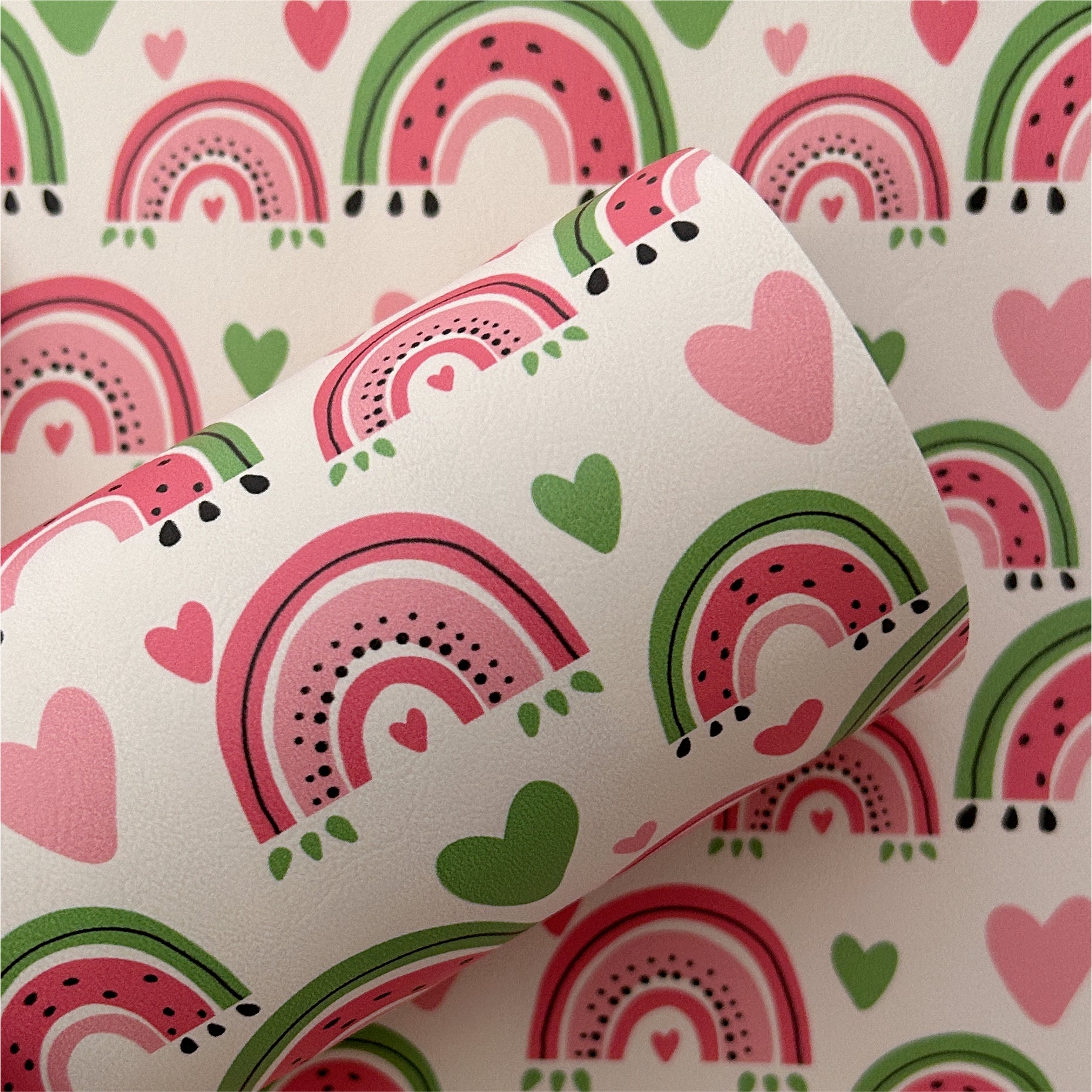Watermelon Rainbow Printed Faux Leather Sheets